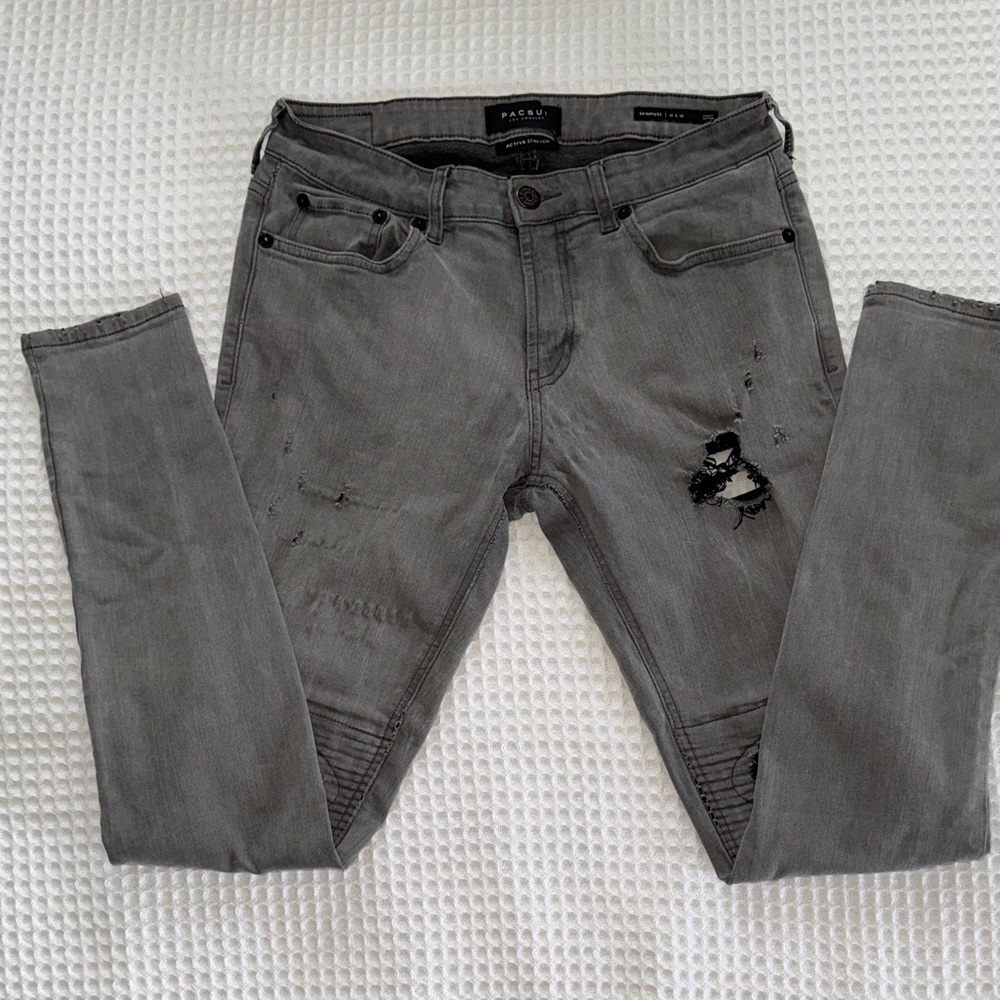PacSun Men's Charcoal Skinny Jeans EUC 31x32